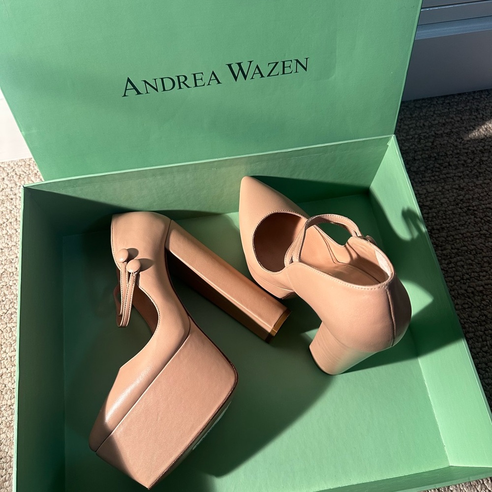 ANDREA FENZI Nude Platform Pumps - Picture 10 of 15